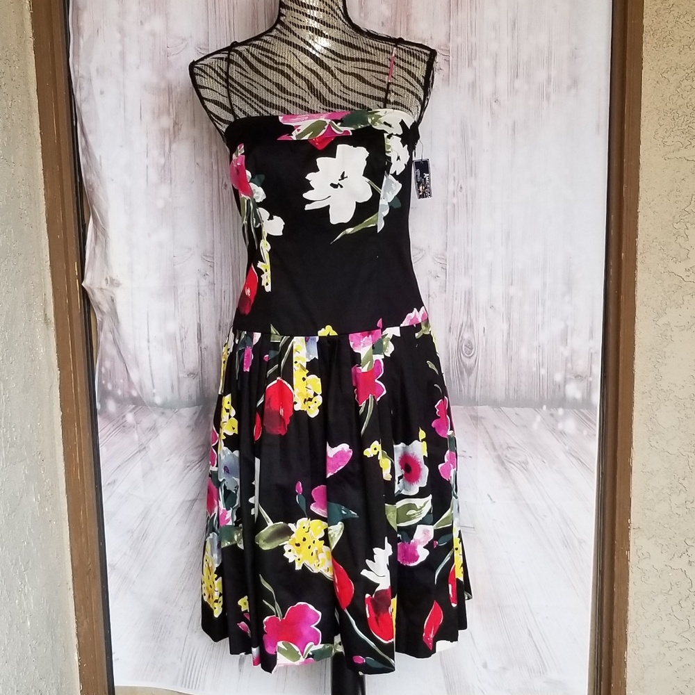 NWT American Living black floral summer dress 4